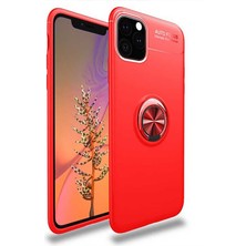 Kip GSM Apple iPhone 11 Pro Max Kılıf Metal Yüzüklü Standlı Yumuşak Ravel Silikon Kapak