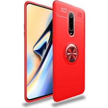 Kip GSM Xiaomi Mi 9t Kılıf Metal Yüzüklü Standlı Yumuşak Ravel Silikon Kapak