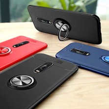 Kip GSM Xiaomi Mi 9t Kılıf Metal Yüzüklü Standlı Yumuşak Ravel Silikon Kapak