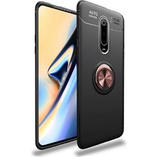 Kip GSM Xiaomi Mi 9t Kılıf Metal Yüzüklü Standlı Yumuşak Ravel Silikon Kapak