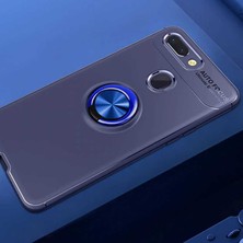 Kip GSM Xiaomi Mi 8 Lite Kılıf Metal Yüzüklü Standlı Yumuşak Ravel Silikon Kapak