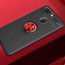 Kip GSM Xiaomi Mi 8 Lite Kılıf Metal Yüzüklü Standlı Yumuşak Ravel Silikon Kapak