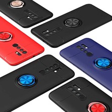 Kip GSM Xiaomi Redmi 9 Kılıf Metal Yüzüklü Standlı Yumuşak Ravel Silikon Kapak