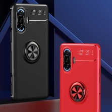 Kip GSM Xiaomi Redmi K40 Gaming Kılıf Metal Yüzüklü Standlı Yumuşak Ravel Silikon Kapak