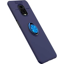 Kip GSM Xiaomi Redmi Note 9 Pro Kılıf Metal Yüzüklü Standlı Yumuşak Ravel Silikon Kapak