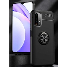 Kip GSM Xiaomi Redmi 9t Kılıf Metal Yüzüklü Standlı Yumuşak Ravel Silikon Kapak