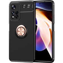 Kip GSM Xiaomi Redmi Note 11 Pro 5g Kılıf Metal Yüzüklü Standlı Yumuşak Ravel Silikon Kapak