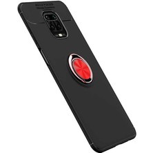 Kip GSM Xiaomi Redmi Note 9 Pro Kılıf Metal Yüzüklü Standlı Yumuşak Ravel Silikon Kapak