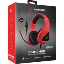 Rampage M7 Moncher Kırmızı Rgb LED USB 7.1 Gaming Mikrofonlu Oyuncu Kulaklığı