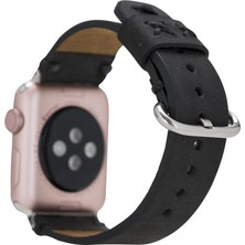 Bouletta Apple Watch Uyumlu Deri Kordon Orfe 42-44-45MM G1 Siyah