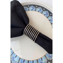 Emtory Home  6'lı Nine Twist Gümüş Çelik Peçete Halkası