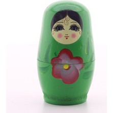 Home Decor Sevgiliye Hediye Ahşap Tombul Iç Içe Matruşka Bebek Yeşil Set 4lü