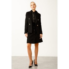 Ekol Blazer Düğmeli Kaşe Ceket
