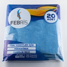 Febris Mikrofiber Temizlik Bezi Mavi 20li