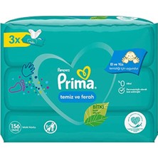 Prima Islak Havlu Mendil Temiz ve Ferah 3'lü 156 Yaprak Fırsat Paketi