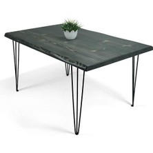 Entema Doğal Ağaç Masif Kütük Yemek Masası 90CM x 150CM ( Metal Ayak )