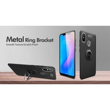 Kip GSM Xiaomi Mi 8 Se Kılıf Metal Yüzüklü Standlı Yumuşak Ravel Silikon Kapak