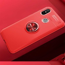 Kip GSM Xiaomi Redmi Note 7 Kılıf Metal Yüzüklü Standlı Yumuşak Ravel Silikon Kapak