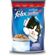 Felix Junior Sığır Etli Yavru Yaş Kedi Maması 100 gr X 20 Adet