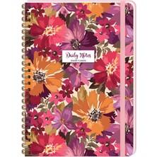Keskin A5 Sert Kapaklı Spiralli 80 Yaprak Çizgili Daily Notes Dreamy Flowers -Helen