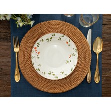 English Home Belleza New Bone China Çukur Tabak 20 cm Yeşil-Turuncu