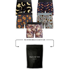 Harry Jones Erkek 5'li Desenli Renkli Pamuklu Premium Hijyenik Paket Boxer