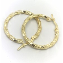 Erer Gümüş  Gümüş 2,2 cm Lik Burgu Halka Küpe DY55