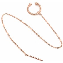 Erer Gümüş Gümüş Zincirli Kıkırdak Küpe SH74C1