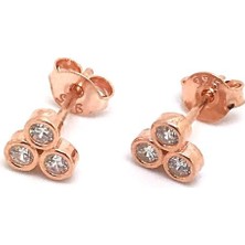 Erer Gümüş Gümüş Mini 3 Taş Küpe DP61R2