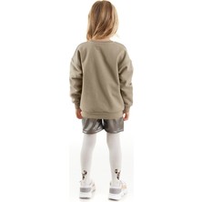 Minnie Lisanslı Kız Çocuk Sweatshirt Deri Tayt ve Külotlu Çorap 3'lü Takım 20193