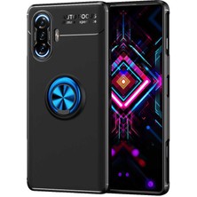 Kip GSM Xiaomi Redmi K40 Gaming Kılıf Metal Yüzüklü Standlı Yumuşak Ravel Silikon Kapak