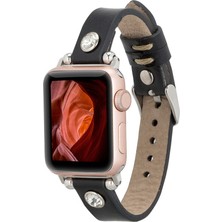 Bouletta Apple Watch Uyumlu Deri Kordon Visby 38-40-41MM Ferro Rst1 Siyah