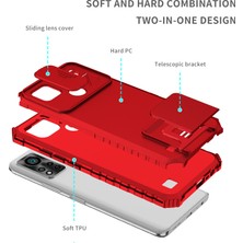 Shin-wo Samsung Galaxy S22 Ultra İçin Kamera Korumalı Pc + Tpu Telefon Kılıfı - Kırmızı (Yurt Dışından)