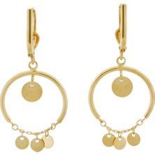 İryum 22 Ayar Altın Sallantılı Halka Küpe