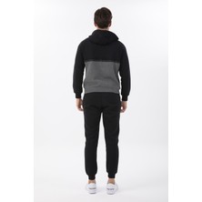 Maraton Comfort Erkek Kapüşonlu  Siyah Eşofman Takımı