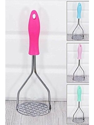 Renkli Saplı Metal Patates Ezici