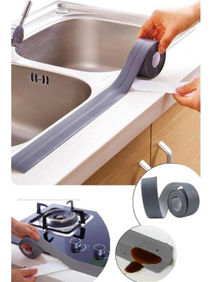 Gri Su Sızdırmaz Banyo Mutfak Lavabo Küvet Izolasyon Şerit Bant