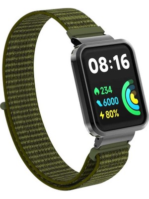 Case 4U Xiaomi Redmi Watch 2 Lite Hasır Kordon Kayış KRD-61 NO5 Asker Yeşili