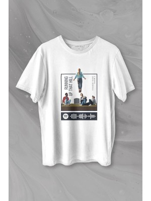 Kendim Seçtim Stranger Things  Sezon 4 Baskılı Running Up That Hill Tişört Unisex T-Shirt