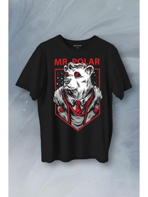 Kendim Seçtim Mr Polar Kutup Ayısı Animal Baskılı Tişört Unisex T-Shirt