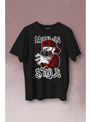 Kendim Seçtim Brooklyn Hip Hop Rap Music Grafitti Baskılı Tişört Unisex T-Shirt