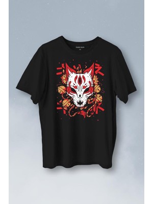 Kendim Seçtim Kitsune Mask Japanese Japon Kültür Baskılı Tişört Unisex T-Shirt