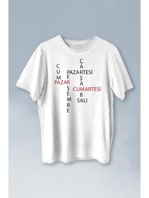 Kendim Seçtim Günler Minimal Yazılı Baskılı Tişört Unisex T-Shirt