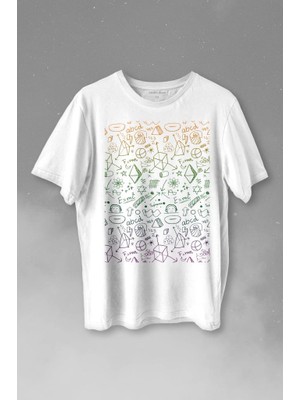 Kendim Seçtim Minimal Drawing Çizim Geometrik Renk Baskılı Tişört Unisex T-Shirt