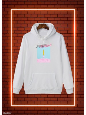 Sevbano Baskılı Kapüşonlu Sweatshirt