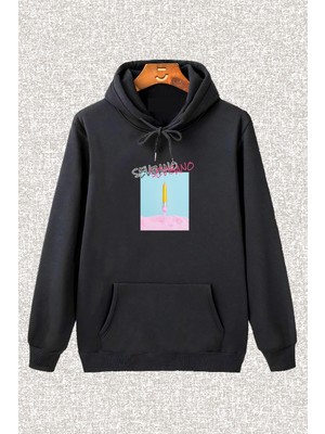 Sevbano Baskılı Kapüşonlu Sweatshirt