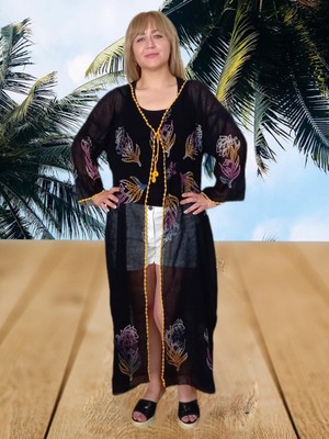 Boutique Venüs Taş Baskılı Uzun Pareo & Kimono