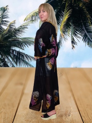 Boutique Venüs Taş Baskılı Uzun Pareo & Kimono