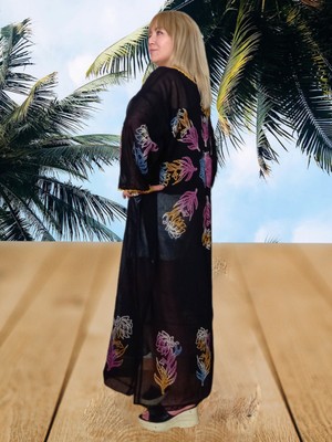 Boutique Venüs Taş Baskılı Uzun Pareo & Kimono