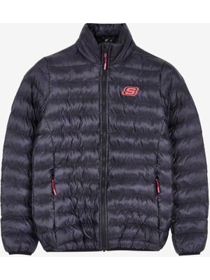 Skechers W Outerwear All-Over Printed Jacket Kadın Siyah Mont S222027-001